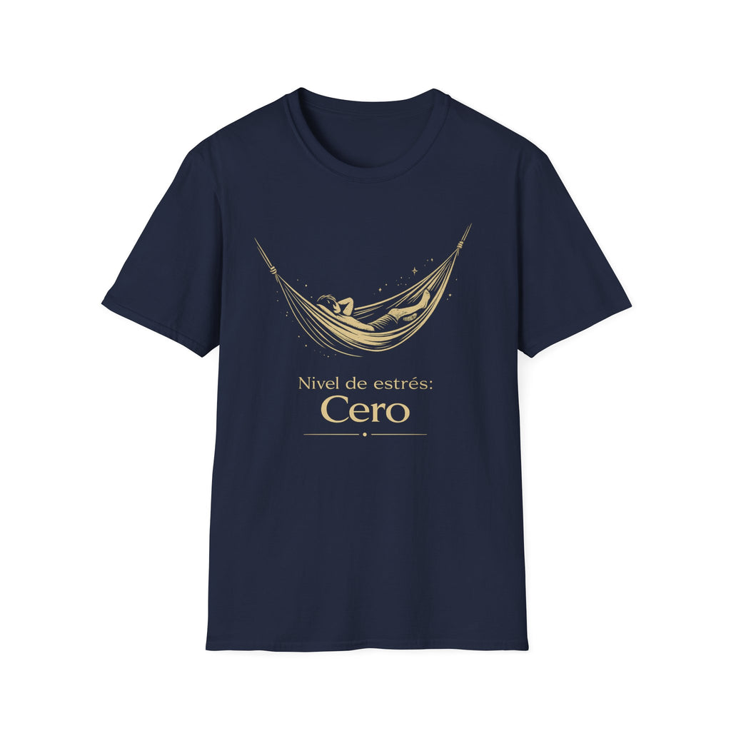 T-Shirt — 'Nivel de estrés: Cero' Relaxing Hammock Graphic Tee