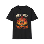Mentally On Vacation T-Shirt — Tropical Palm Sunset Drink Graphic Tee