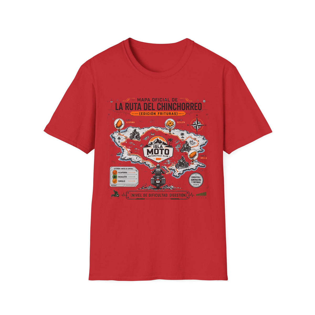 Mapa Oficial La Ruta Del Chinchorreo Moto Clear Background T-Shirt