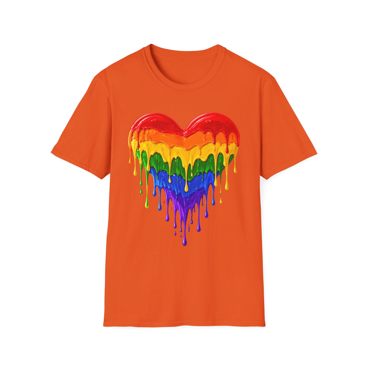 Rainbow Drip Heart T-Shirt