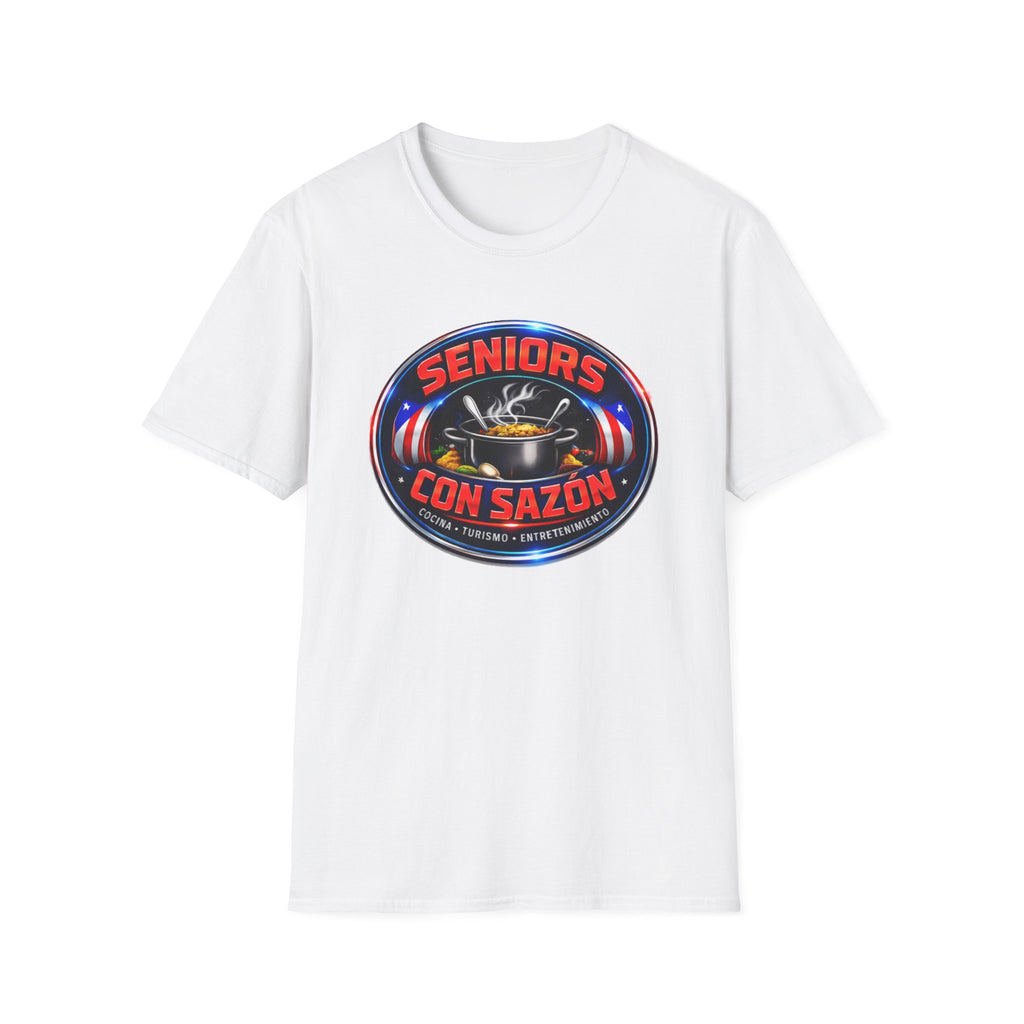 Seniors Con Sazón T-Shirt — Funny Hispanic Senior Chef Gift