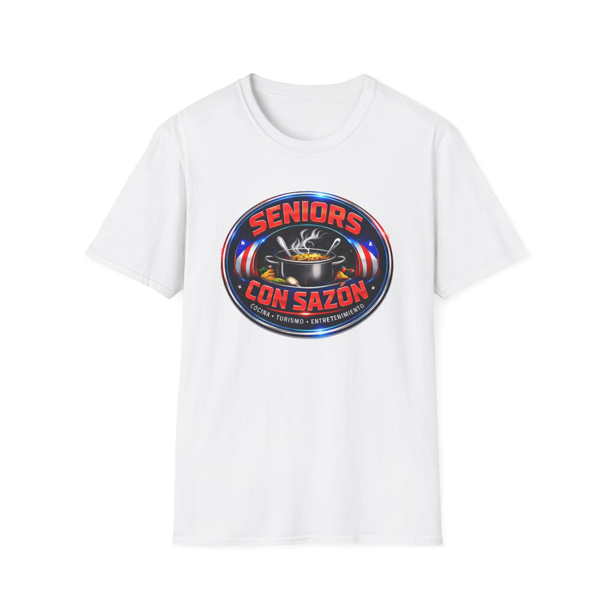 Seniors Con Sazón T-Shirt — Funny Hispanic Senior Chef Gift
