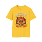 Mentally On Vacation T-Shirt — Tropical Palm Sunset Drink Graphic Tee