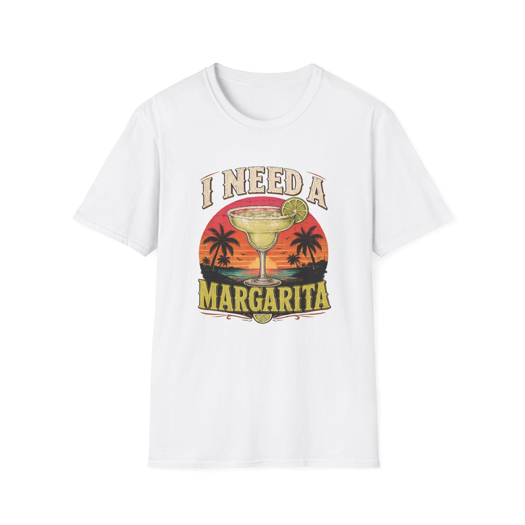I Need A Margarita T-Shirt — Retro Beach Cocktail Tee