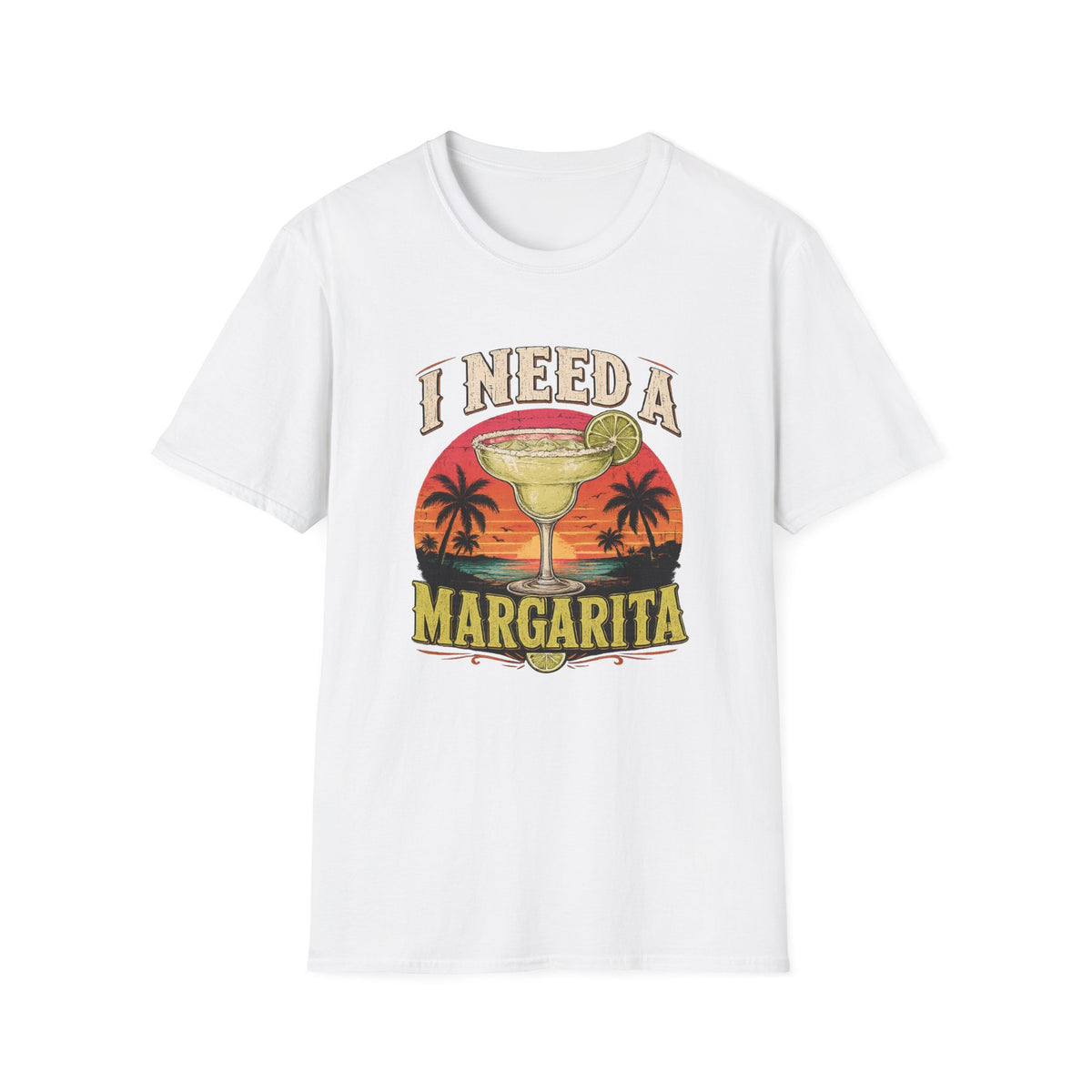 I Need A Margarita T-Shirt — Retro Beach Cocktail Tee