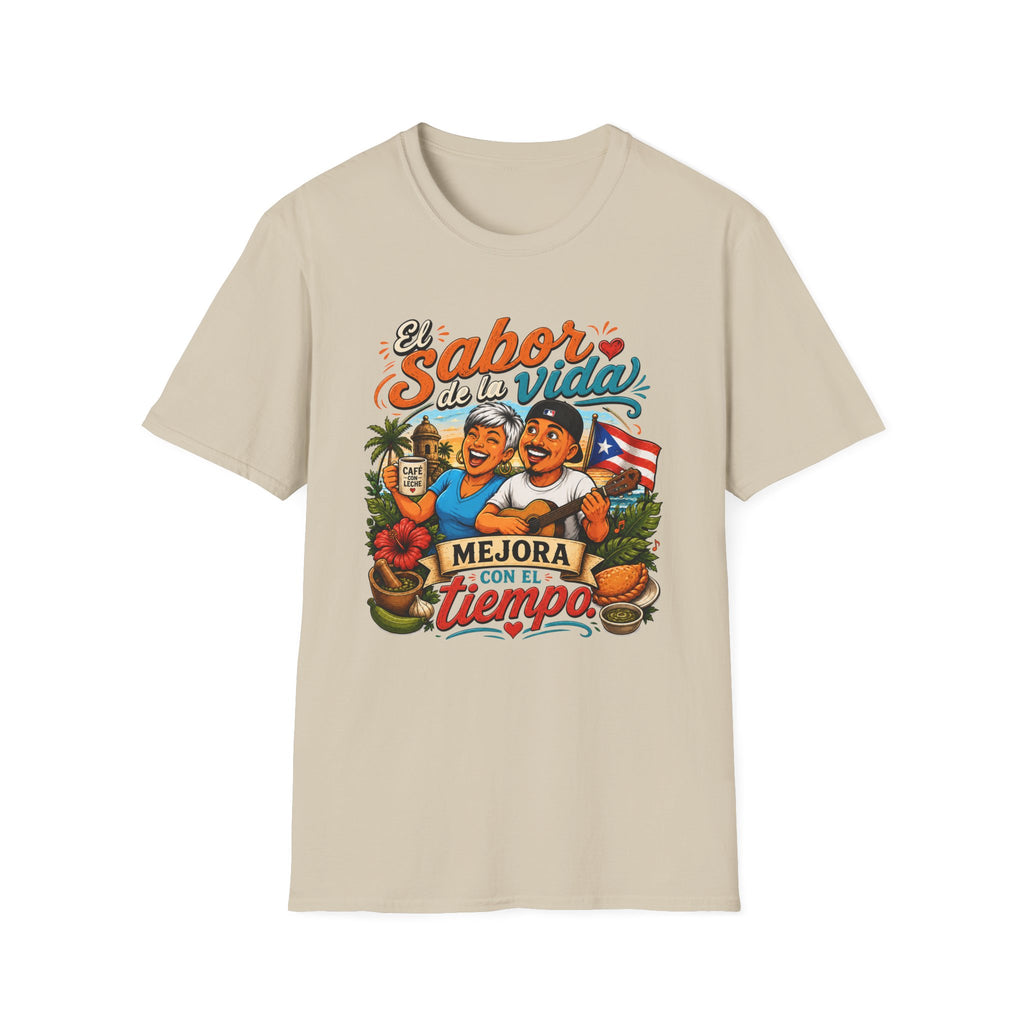 "El Sabor de la Vida Mejora Con Tiempo" Puerto Rican Pride T-Shirt