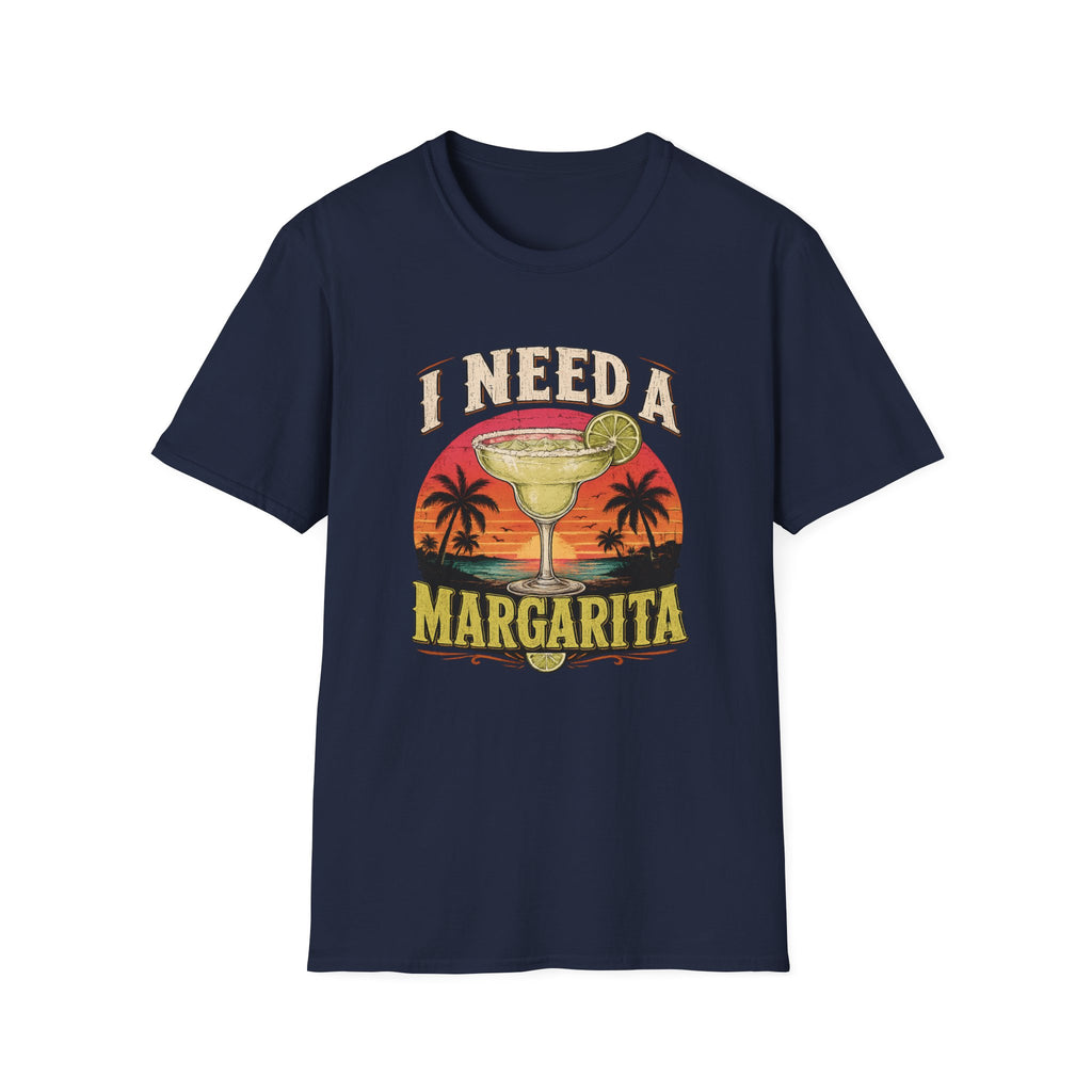 I Need A Margarita T-Shirt — Retro Beach Cocktail Tee