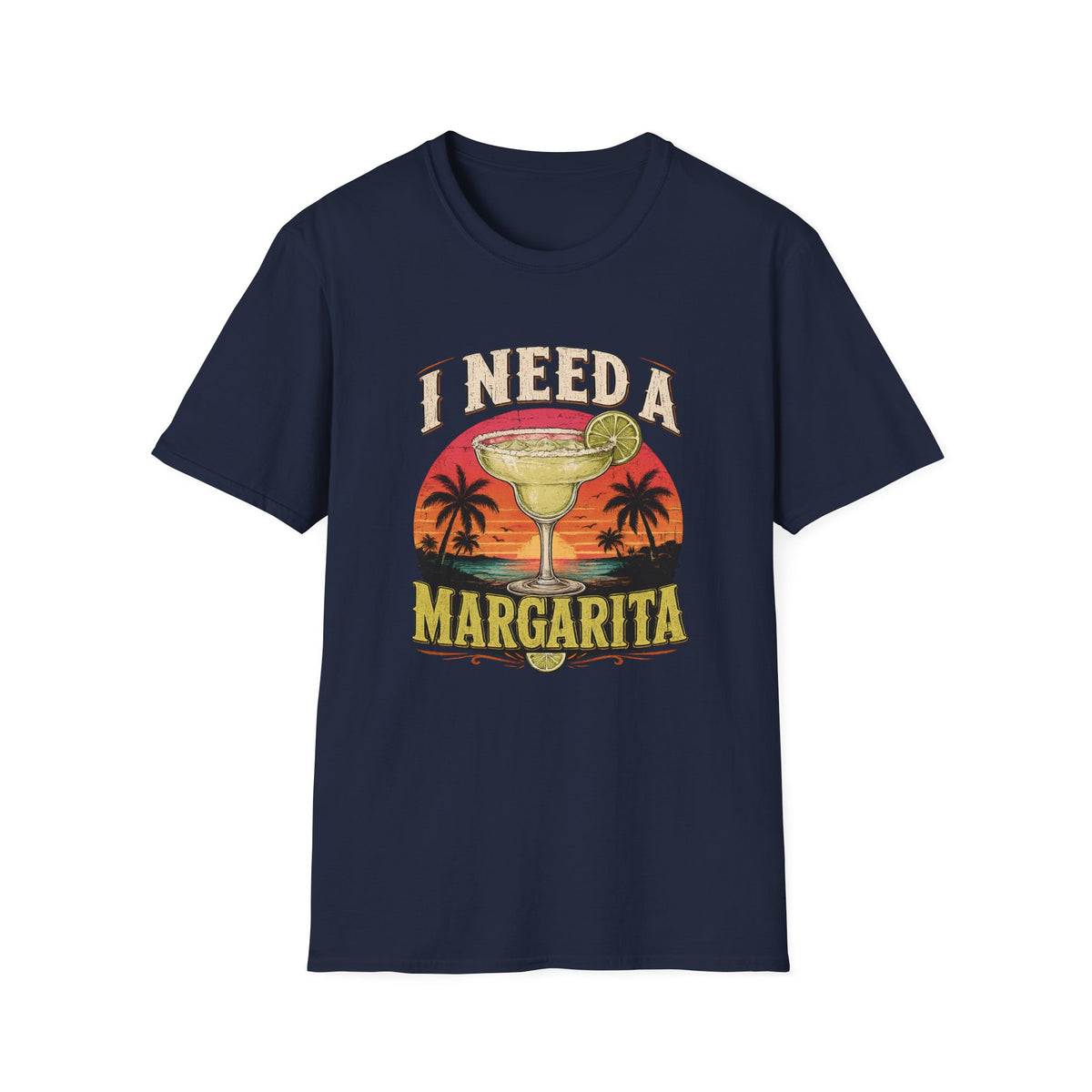 I Need A Margarita T-Shirt — Retro Beach Cocktail Tee