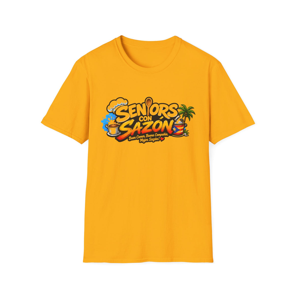 "Seniors con Sazón cheff hat" T-Shirt