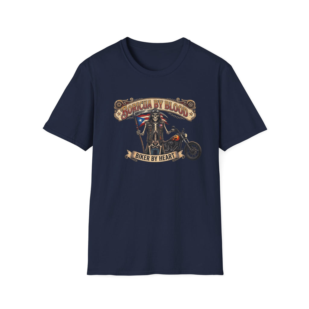 Boricua By Blood Motorcycle Grim Reaper T-Shirt