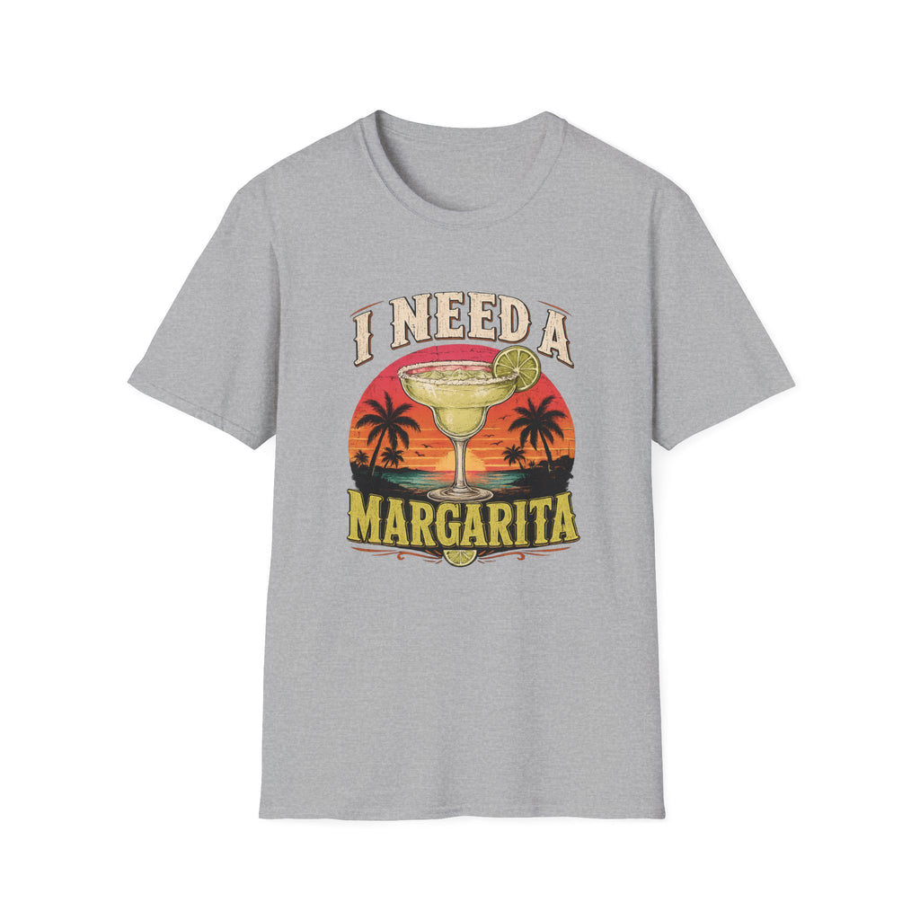 I Need A Margarita T-Shirt — Retro Beach Cocktail Tee