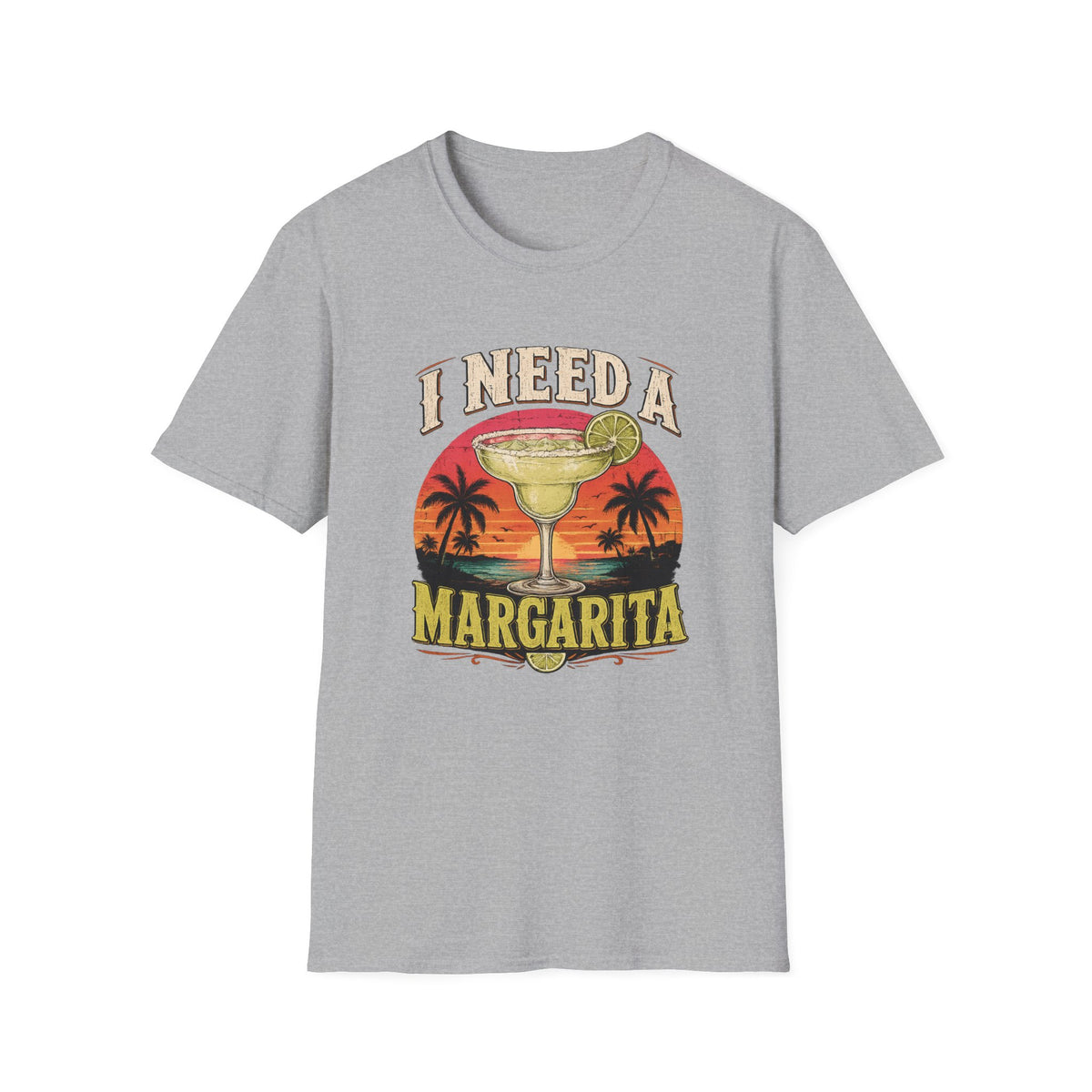 I Need A Margarita T-Shirt — Retro Beach Cocktail Tee