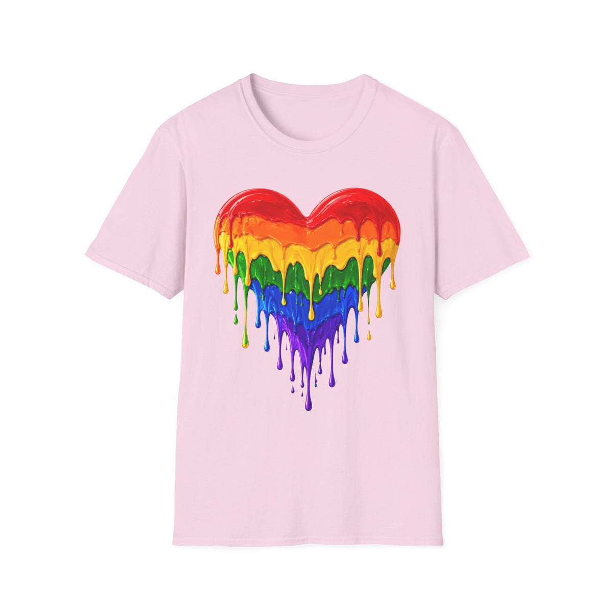 Rainbow Drip Heart T-Shirt