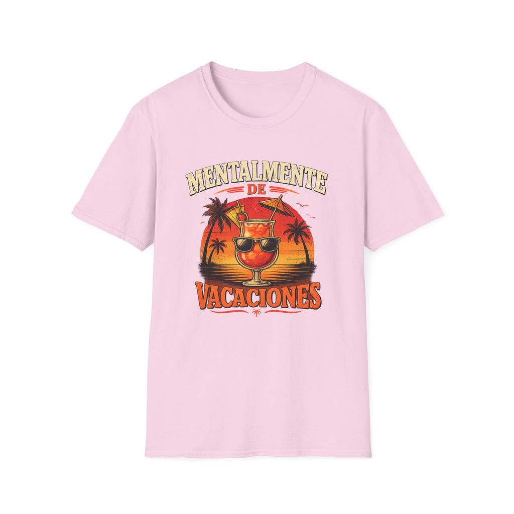 T-Shirt — "Mentalmente de Vacaciones" Tropical Sunset Graphic Tee