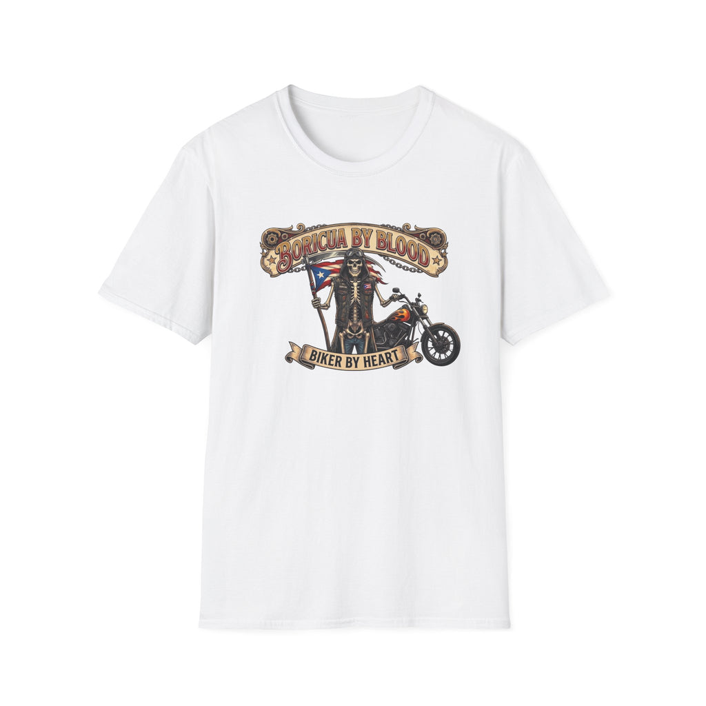Boricua By Blood Motorcycle Grim Reaper T-Shirt