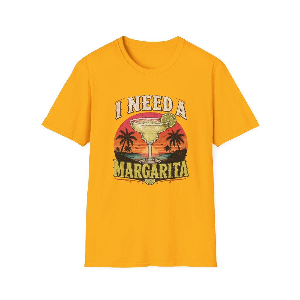 I Need A Margarita T-Shirt — Retro Beach Cocktail Tee