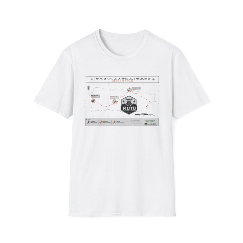 Moto Route Map T-Shirt — 'Mapa Oficial de la Ruta del Chinchorreo' Motorcycle Tee