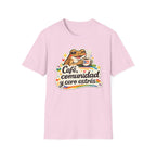 “Café, comunidad y cero estrés” Frog Coffee T-Shirt