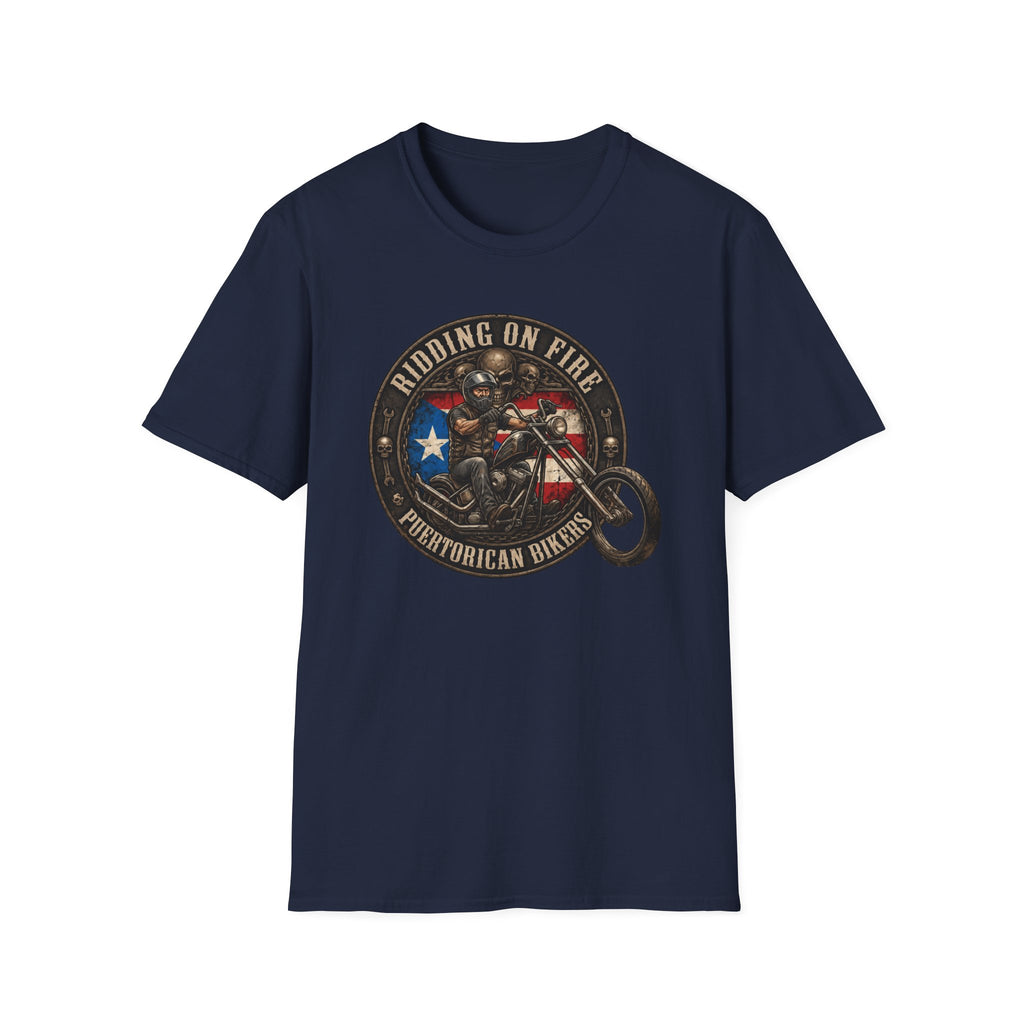 Riding On Fire Motorcycle T‑Shirt