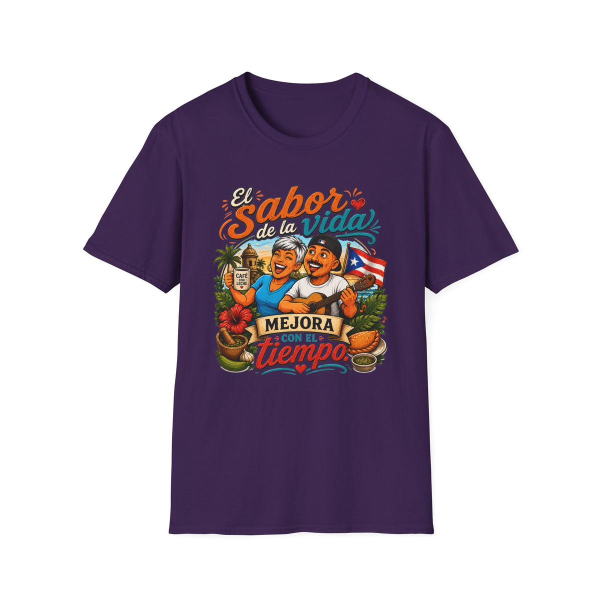 "El Sabor de la Vida Mejora Con Tiempo" Puerto Rican Pride T-Shirt