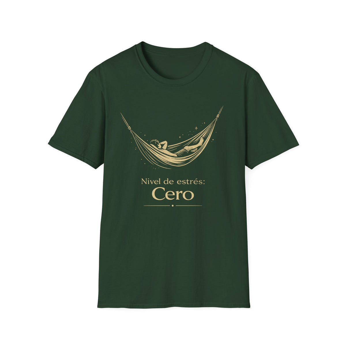 T-Shirt — 'Nivel de estrés: Cero' Relaxing Hammock Graphic Tee