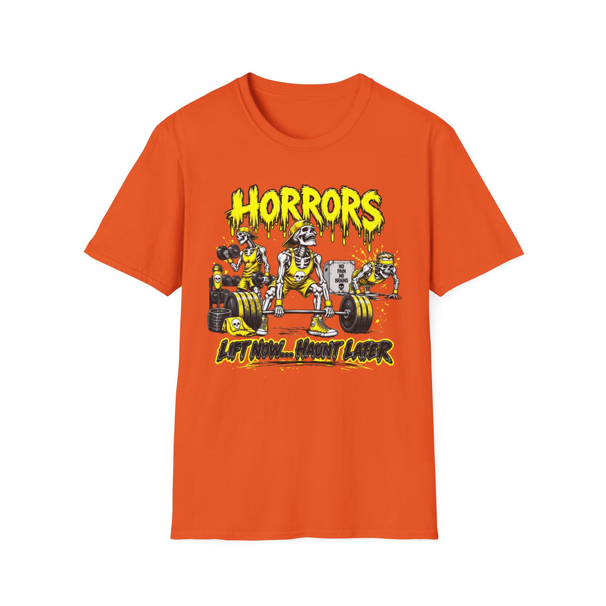 Horrors Weightlifting Skeletons T-Shirt