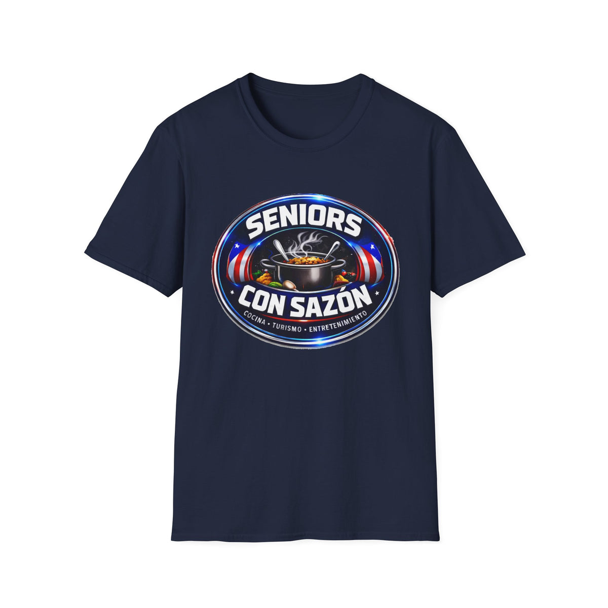Seniors Con Sazón T-Shirt — Spanish Cooking Pride Tee