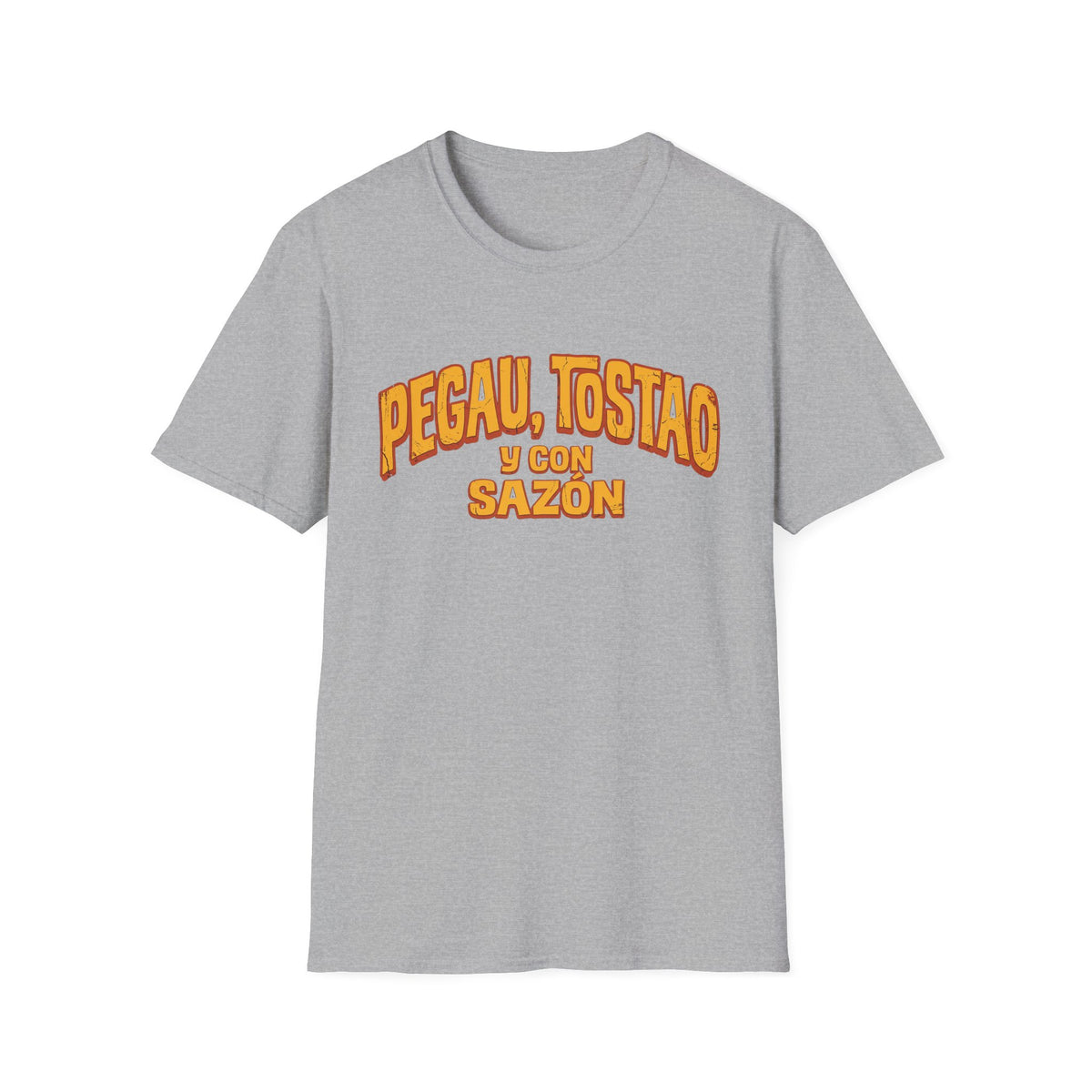 "Pegau, Tostao y Con Sazón" Retro Spanish Phrase T-shirt
