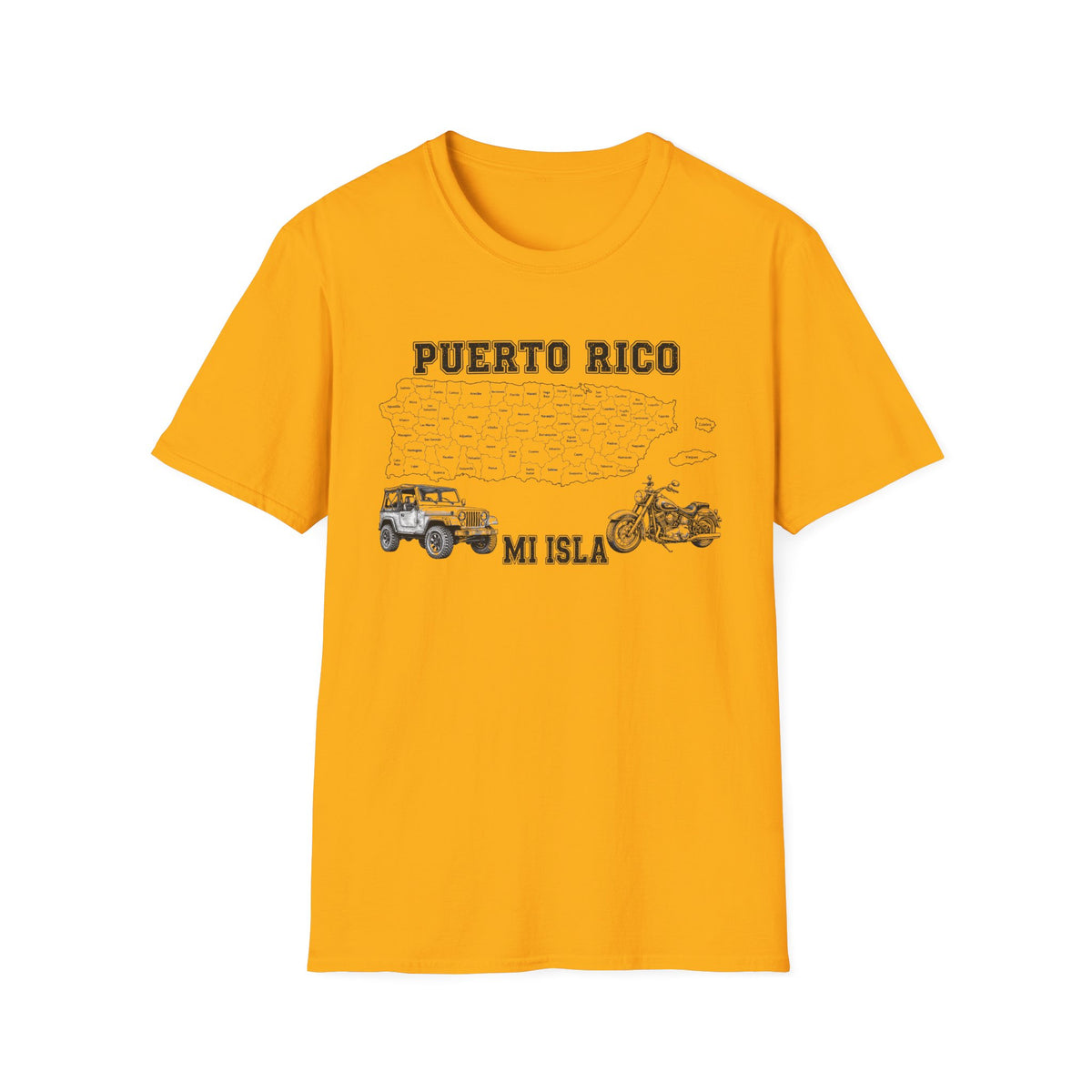 Puerto Rico Map  Motorcycle & 4x4 T-Shirt