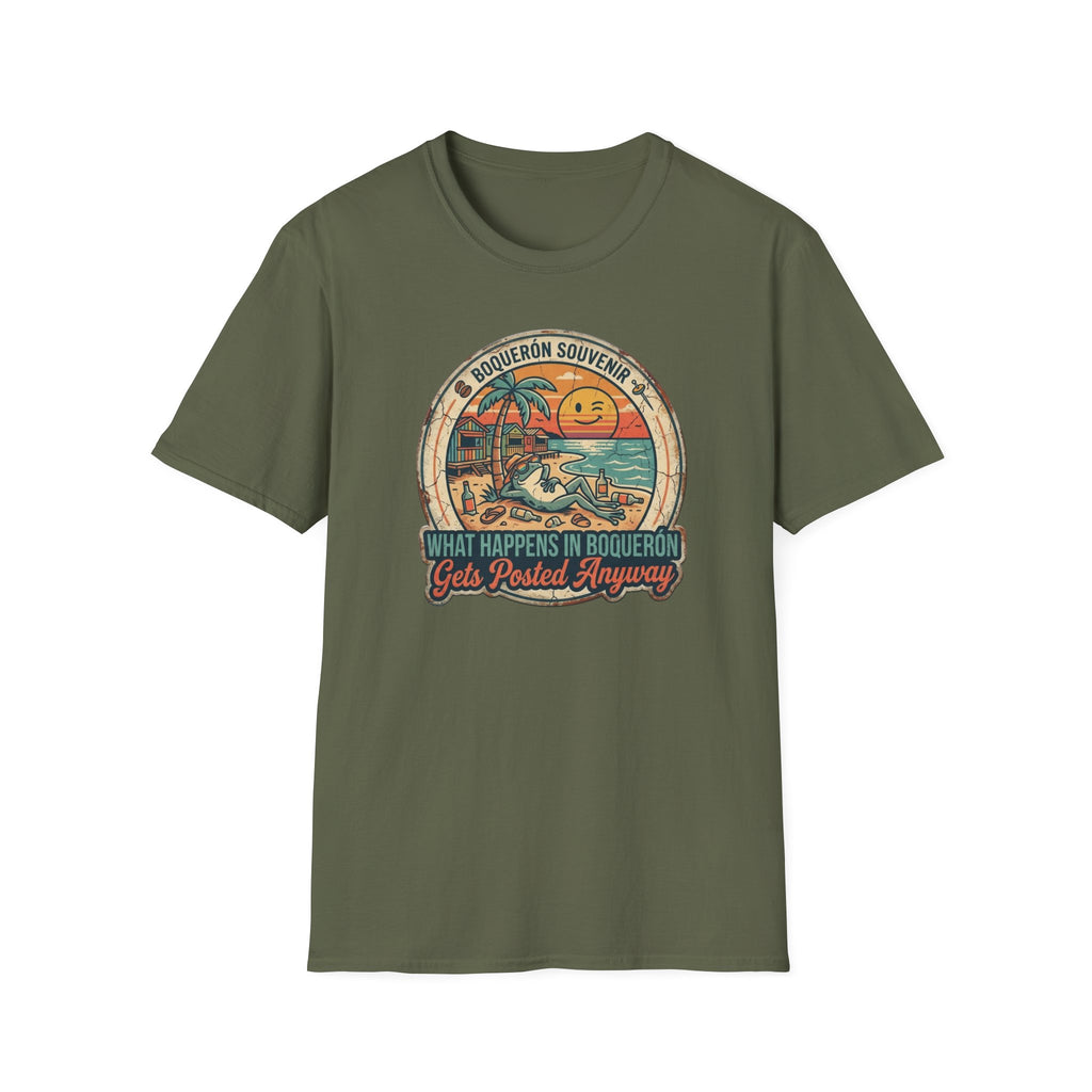 Vintage Beach Sunset “Boquerón Souvenir” T-Shirt