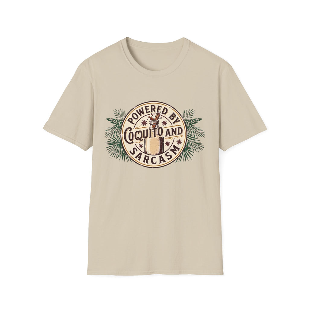 "Powered by Coquito and Sarcasm" T-Shirt