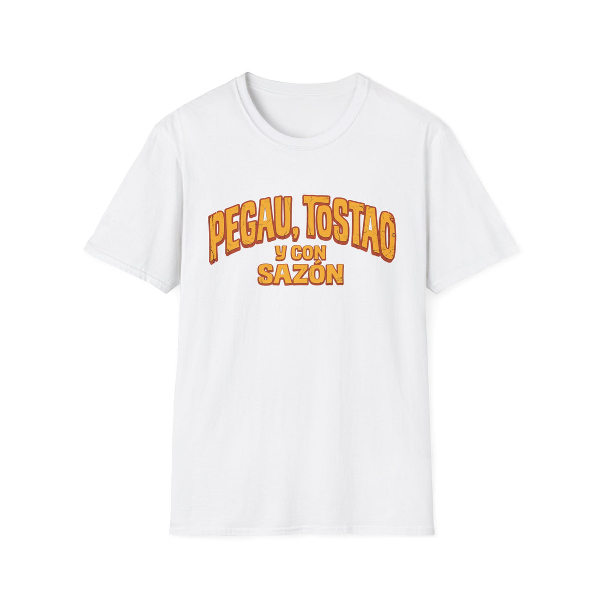 "Pegau, Tostao y Con Sazón" Retro Spanish Phrase T-shirt