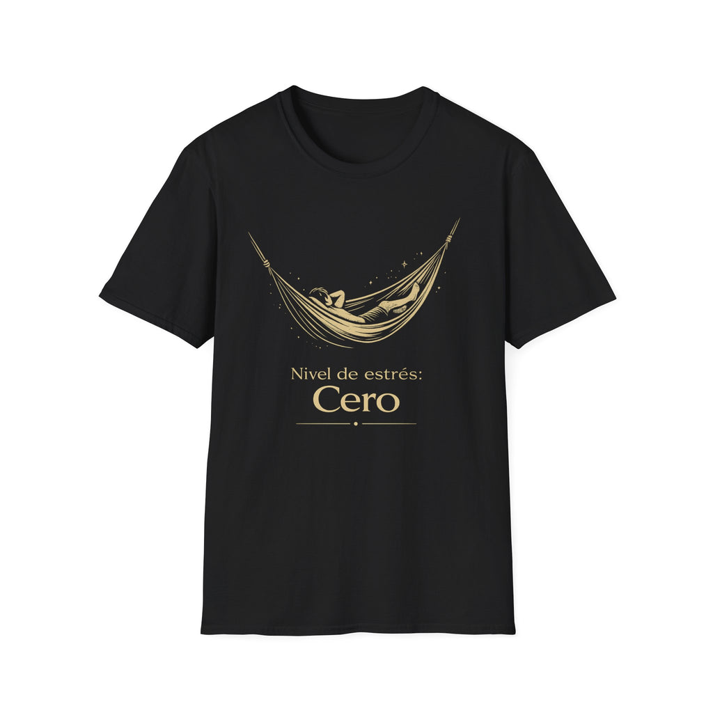 T-Shirt — 'Nivel de estrés: Cero' Relaxing Hammock Graphic Tee