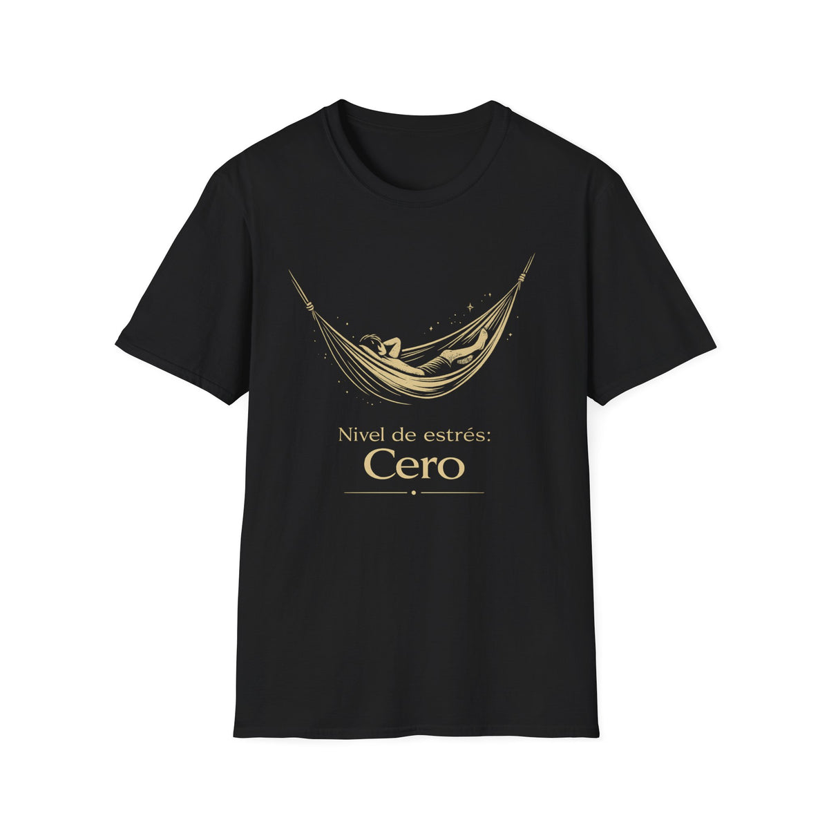 T-Shirt — 'Nivel de estrés: Cero' Relaxing Hammock Graphic Tee