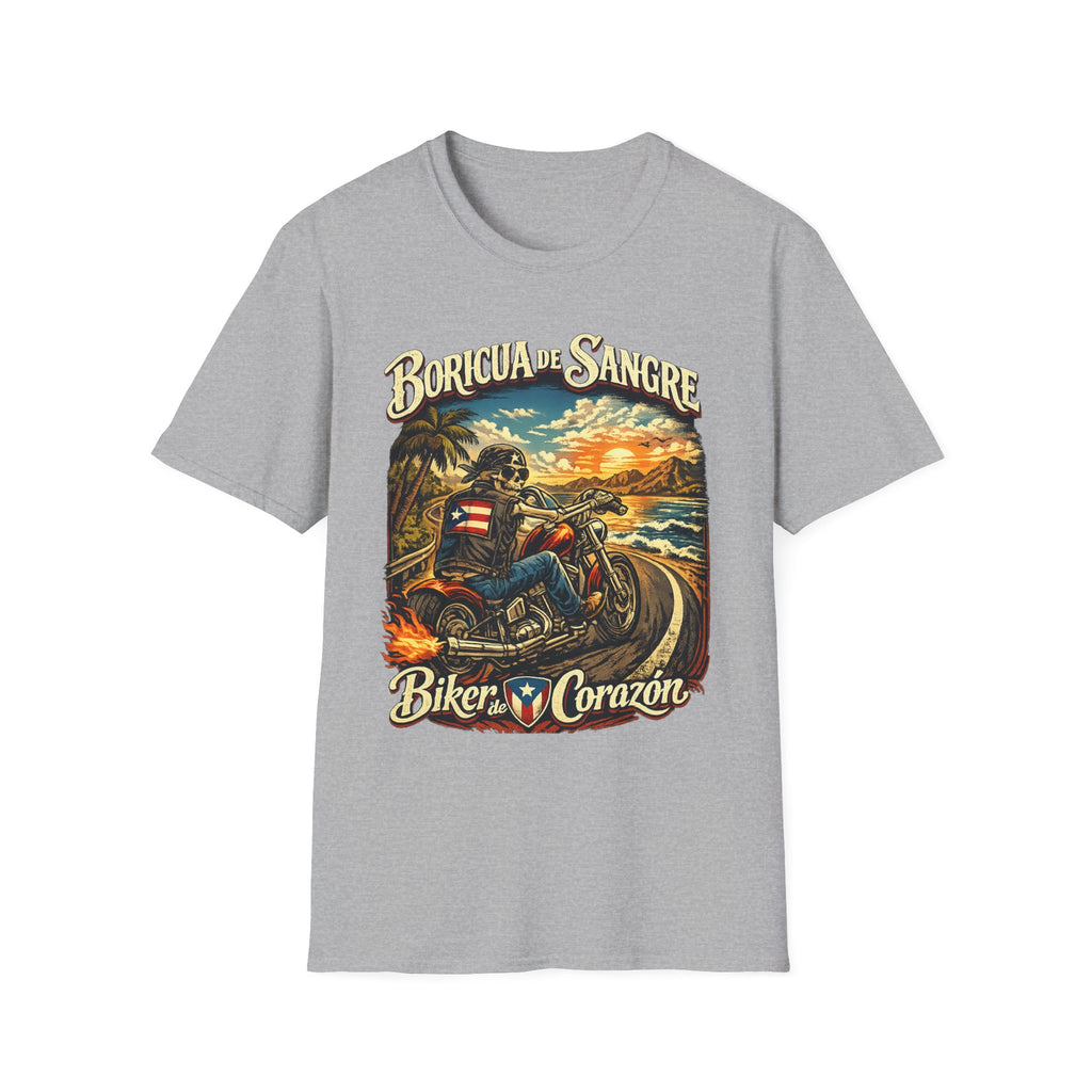 Boricua de Sangre Biker De Corazon T-Shirt