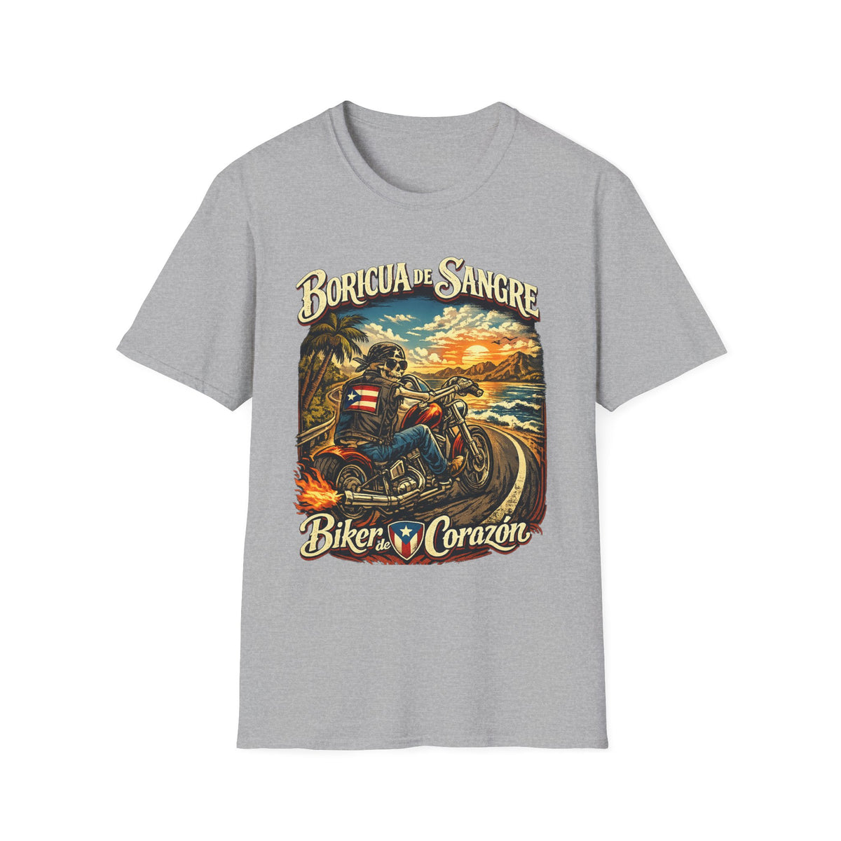 Boricua de Sangre Biker De Corazon T-Shirt