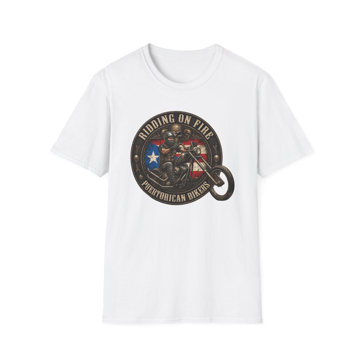 Riding On Fire Motorcycle T‑Shirt
