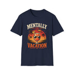 Mentally On Vacation T-Shirt — Tropical Palm Sunset Drink Graphic Tee