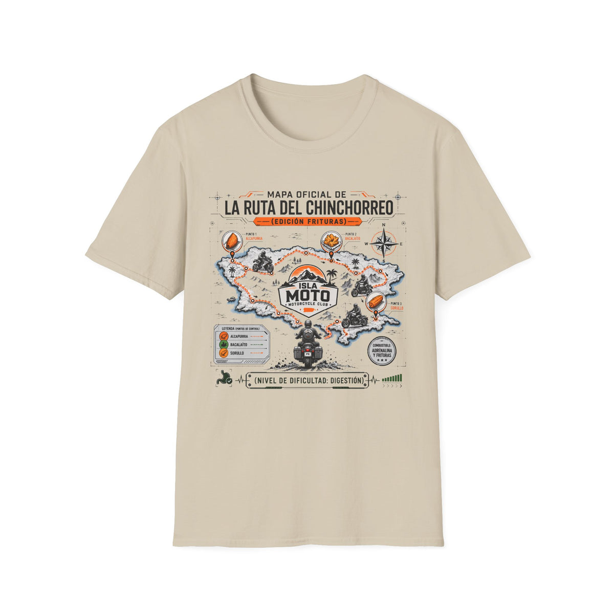Mapa Oficial La Ruta Del Chinchorreo Moto Clear Background T-Shirt