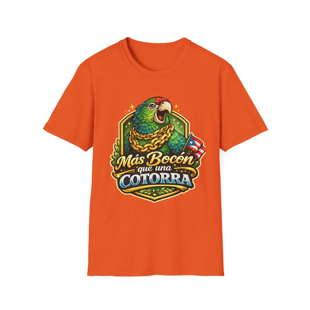 Parrot T-Shirt — “Más Bocón Que Una Cotorra” Puerto Rican Pride Graphic Tee