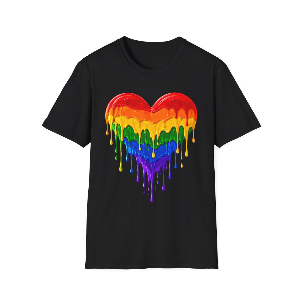 Rainbow Drip Heart T-Shirt