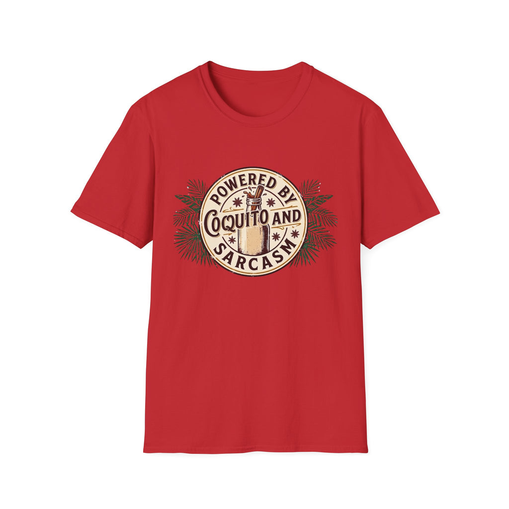 "Powered by Coquito and Sarcasm" T-Shirt