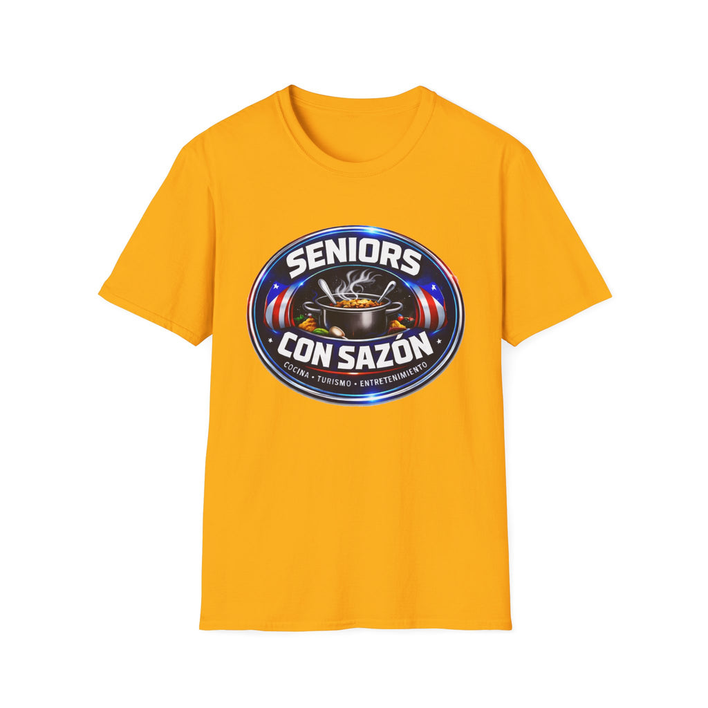 Seniors Con Sazón T-Shirt — Spanish Cooking Pride Tee