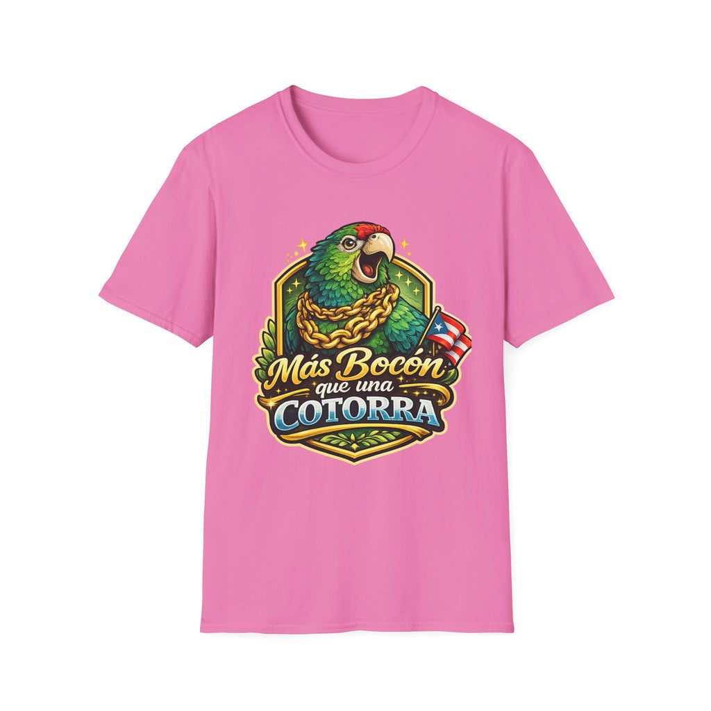 Parrot T-Shirt — “Más Bocón Que Una Cotorra” Puerto Rican Pride Graphic Tee