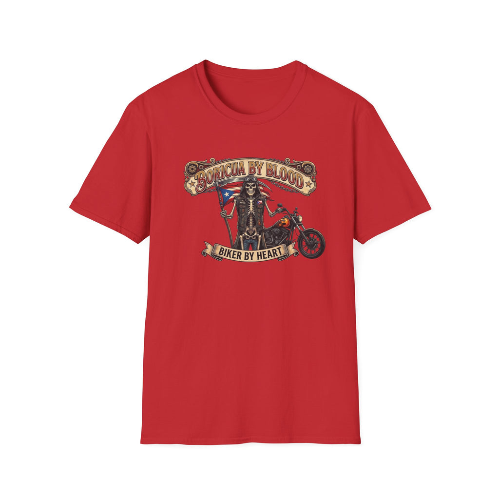 Boricua By Blood Motorcycle Grim Reaper T-Shirt