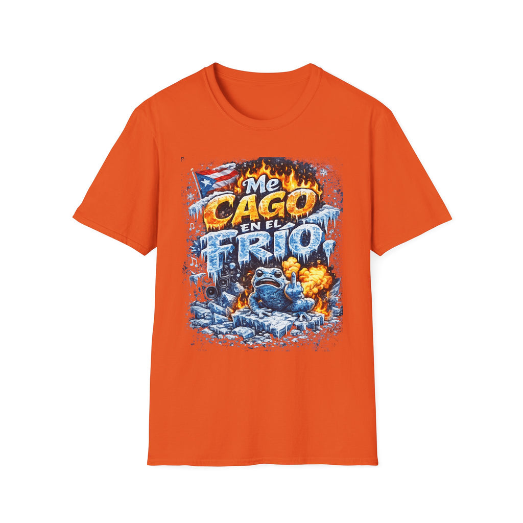 "Me Cago en el Frío" Puerto Rican Flame & Ice Graphic T-Shirt