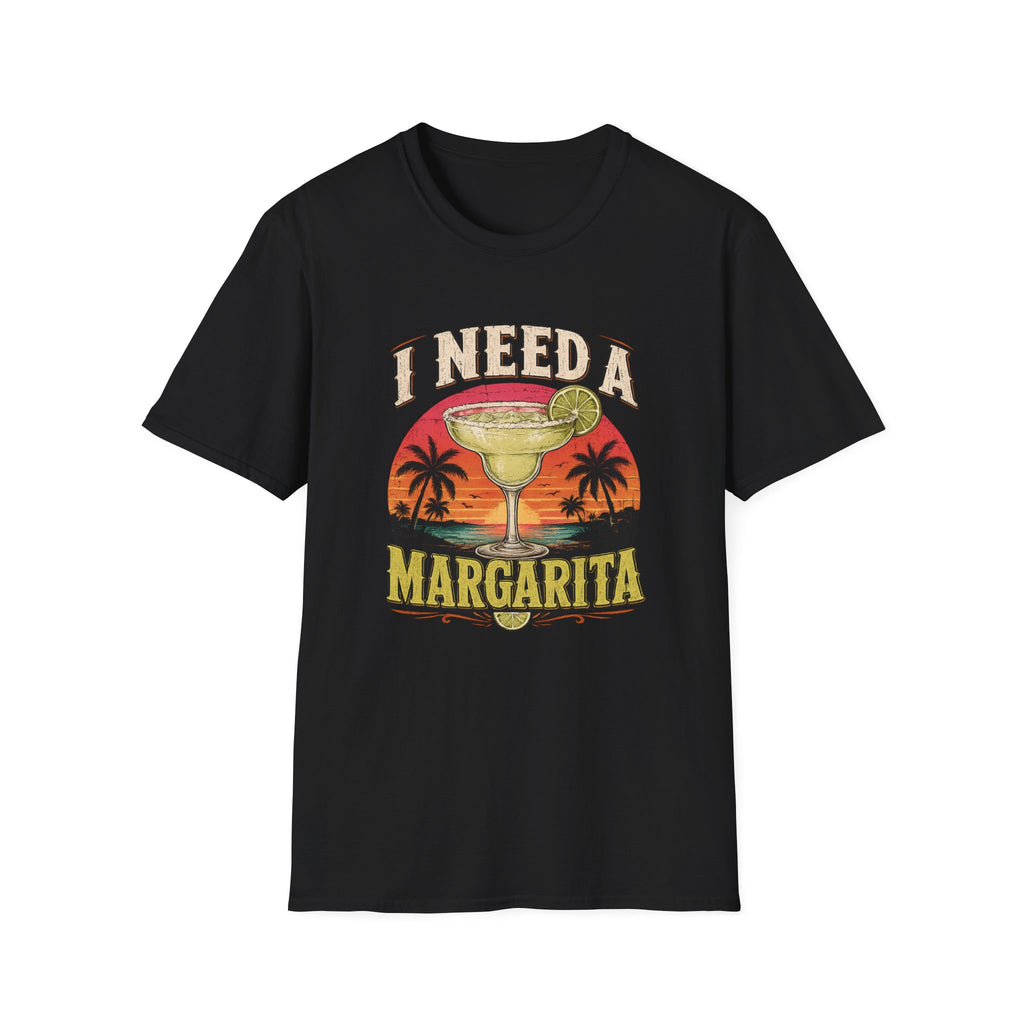I Need A Margarita T-Shirt — Retro Beach Cocktail Tee
