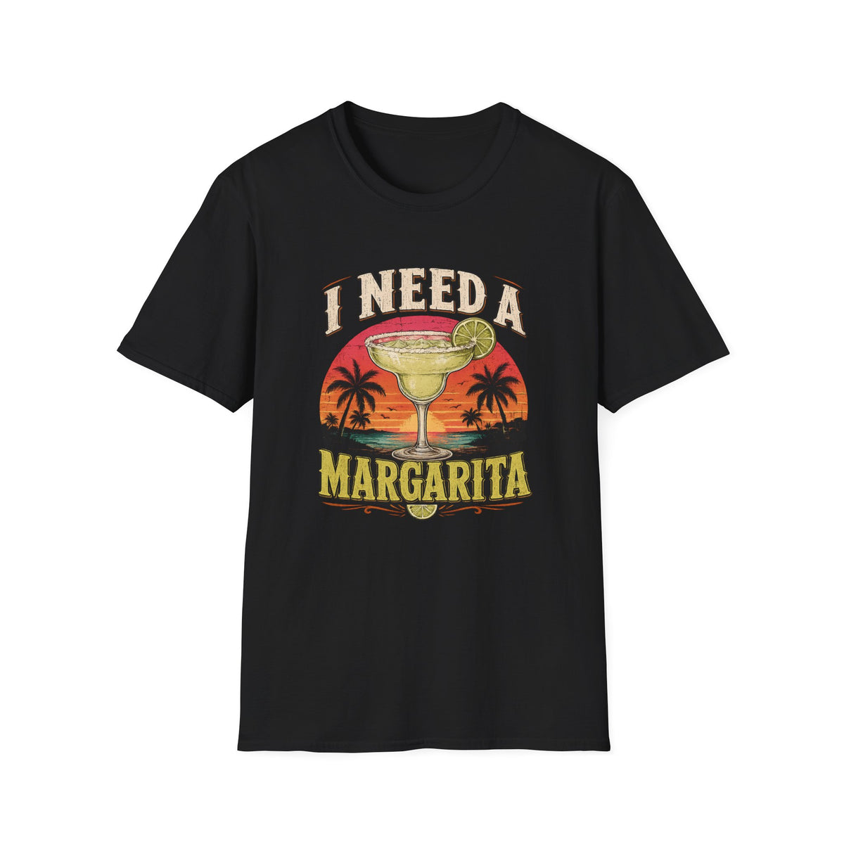I Need A Margarita T-Shirt — Retro Beach Cocktail Tee