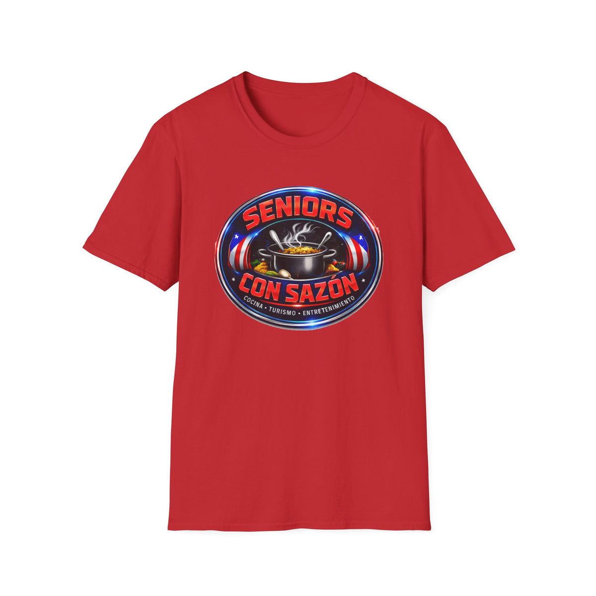 Seniors Con Sazón T-Shirt — Funny Hispanic Senior Chef Gift