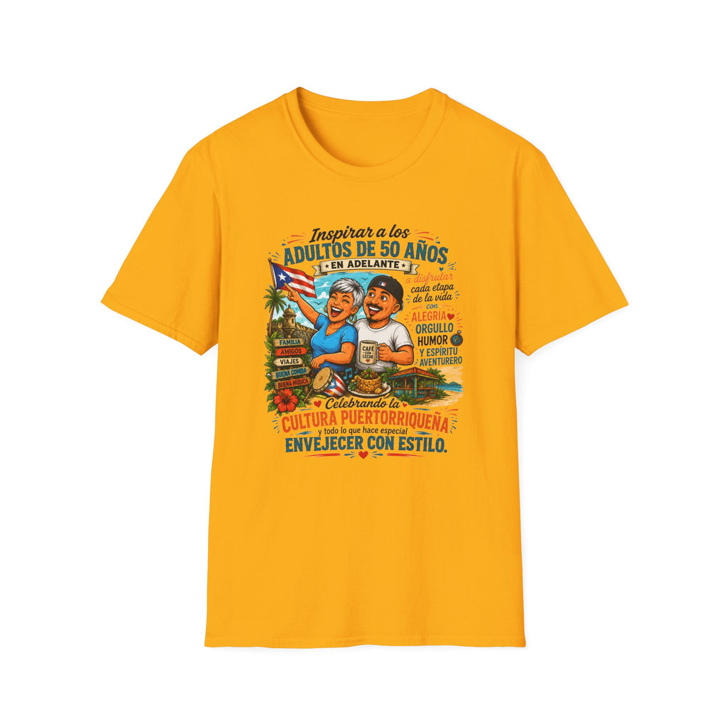 Inspirar a los adultos de 50 años,  50+ Puerto Rican Pride T-Shirt